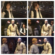 HAN: "Look, good against remotes is one thing. good against the living? That's something else.” Solo hears a small alarm and looks up to the control panel. HAN: "Looks like we're coming up on Alderaan.” Han and Chewbacca head back to the cockpit. The Jedi and his apprentice move to each other. LUKE: "You know, I did feel something. I could almost see the remote.” BEN: "That's good. You have taken your first step into a larger world.” #starwars #anhwt #toyshelf